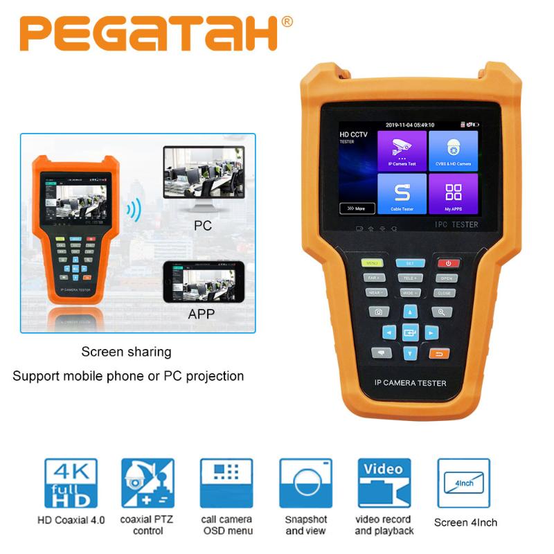 

4 inch HD CCTV tester ip camera ipc poe tester monitor testers for CCTV Video Camera monitor 4K TDR cable POE with