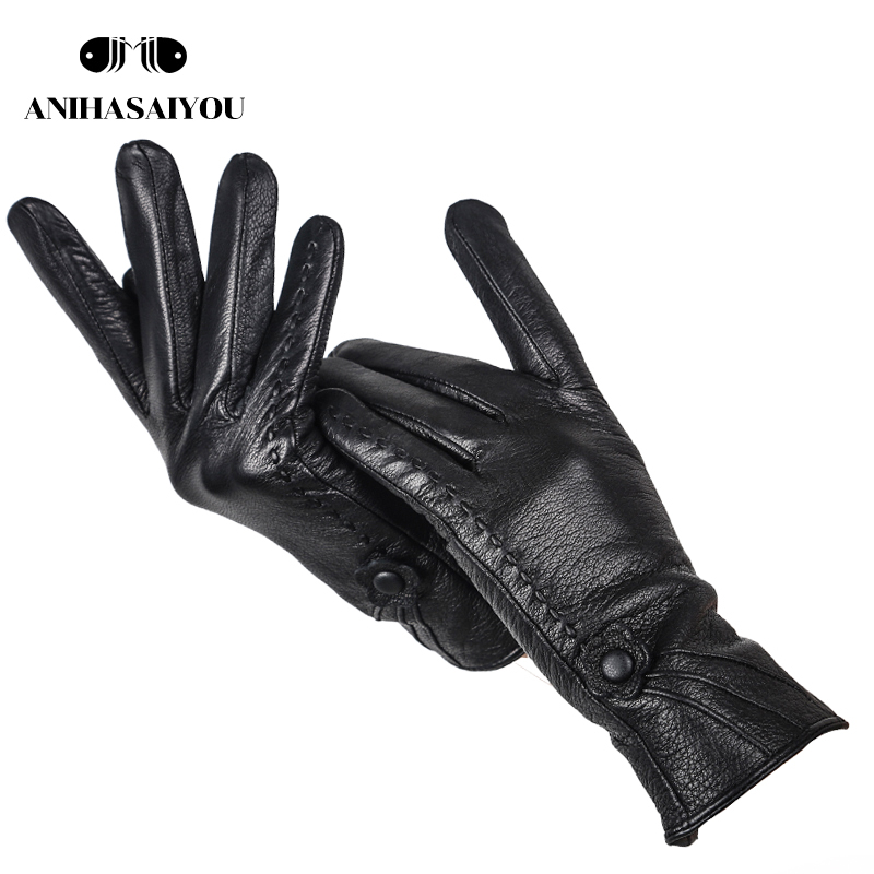 

New product Small flower women's winter mittens,Keep warm women leather gloves,sheepskin genuine gloves female - 8026