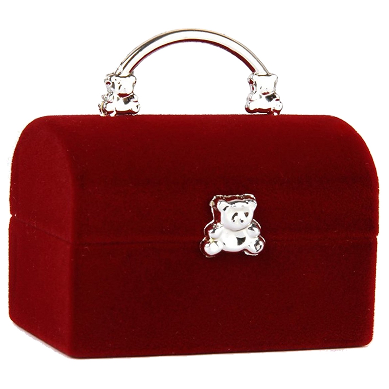 

Jewelery Box Display Case for Ring Earrings Box Organizer - Red