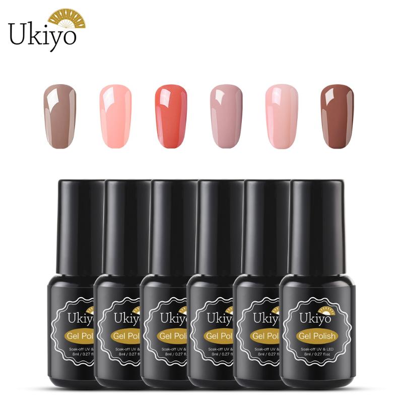 

Ukiyo 6pieces/lot 8ML Nude Color Gel Nail Polish Soak Off Red Purple UV Gel Varnishes Vernis Semi Permanent Nail Art Lacquer, Uy-gns-8ml-6pcs-c003