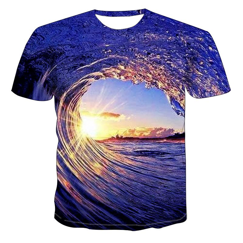 

2020 New wave Men 3D T-shirt Casual Short Sleeve O-Neck Fashion Nature Printed t shirt Men size XXS-6XL, Txu-1711
