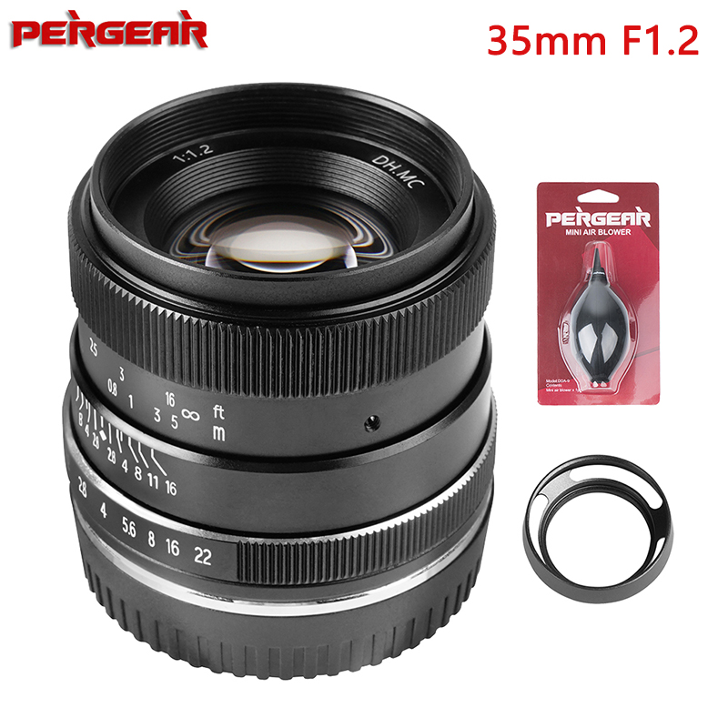 

PERGEAR 35mm F1.2 Large Aperture Manual Focus Fixed Lens for Fuji X & M4/3 Cameras for Nikon Z Mount APS-C Mirrorless Camera Z50