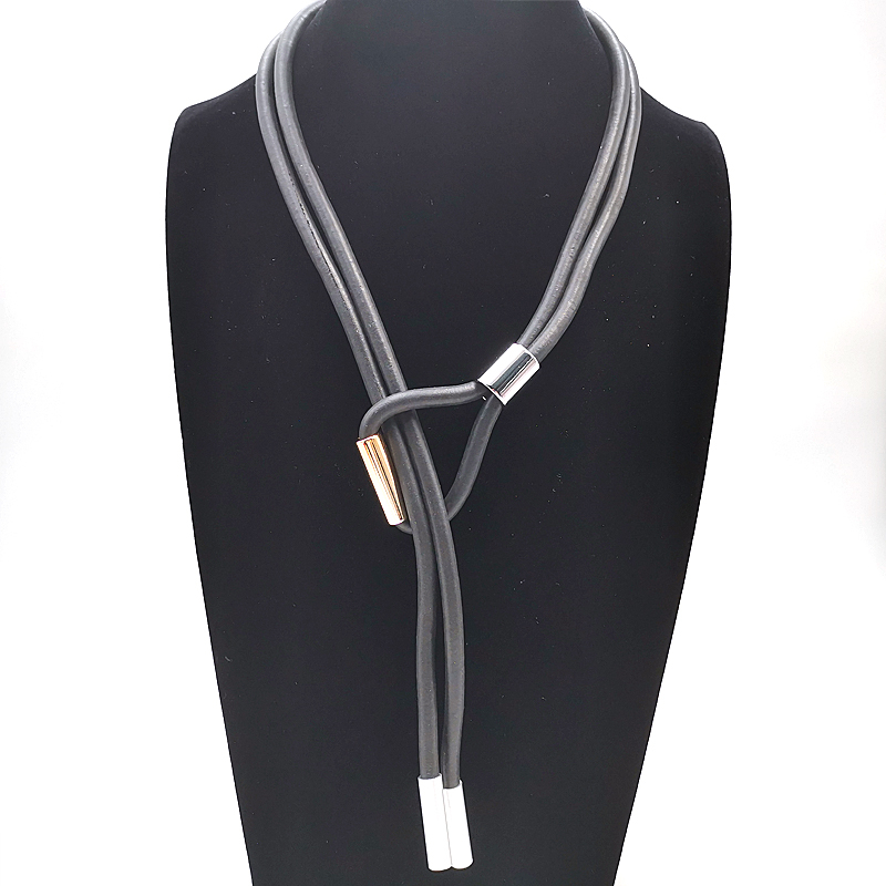 

YD&YDBZ Designer Handmade Rose Gold Black Pendant Necklaces Womens Choker Jewelry Long Necklace Girl Holiday Gift Punk style