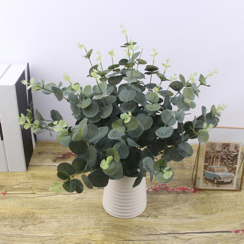 

50CM Green Artificial Leaves Large Eucalyptus Leaf Plants Wall Material Decorative Fake Plants for Home Shop Garden Party Decor