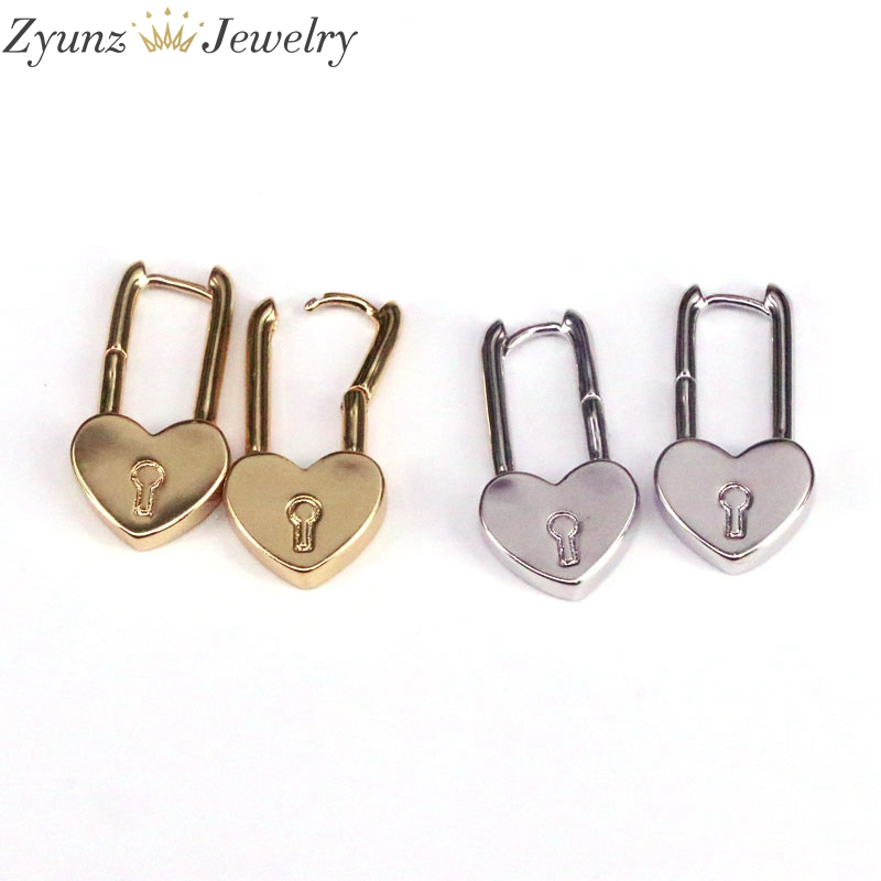 

5 Pairs, New Fashion Earrings Heart Padlock Hoop Earrings for Women Metal Copper Statement Jewelry 2020 Brincos Gifts