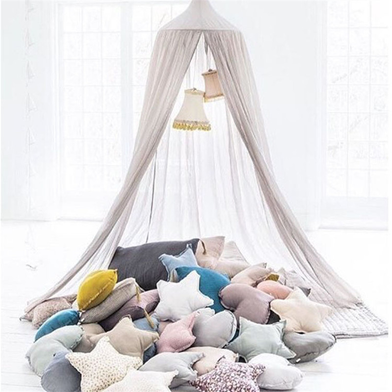 

Mosquito Net Kid Bed Canopy Curtain Round Dome Hanging Valance Moustiquaire Blue Baby Room Decor High Quality
