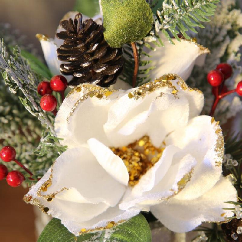 

Home Decor Bouquet Simulation Orchid Potted Artificial Flowers Plant Magnolia Wedding Background Flower Wall Festival Decoration, White