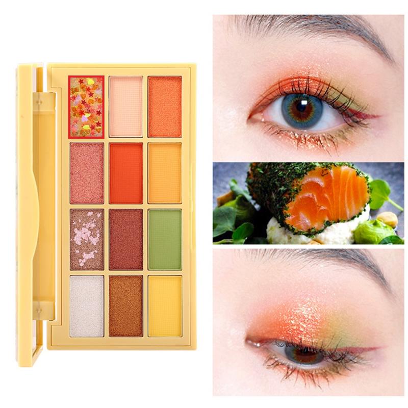 

NEW 12 Color Fruit Pie Donuts Eyeshadow Palette Glitter Pigment Shimmer Matte Avocado Grapefruit Lemon Eye Makeup Brushes TSLM1