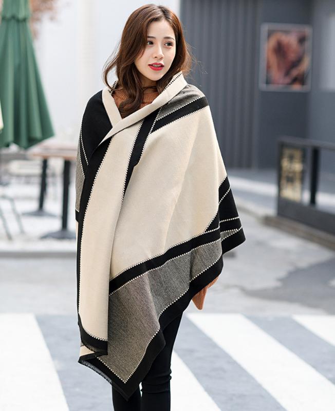 

Scarves Brand Winter Carriage Scarf Warm Shawl Thicken Tassels Horse Cashmere-like Fashion Show Poncho Cape Womens
