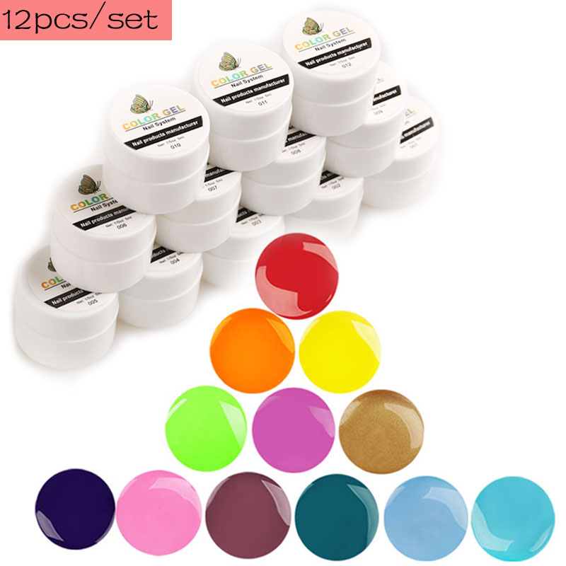 

Hot Sale Soak off Painting Gel Pure 12Color LED/UV Gel for Manicure Set Nail Design Paint Varnish Long Lasting Nail Polish Ink
