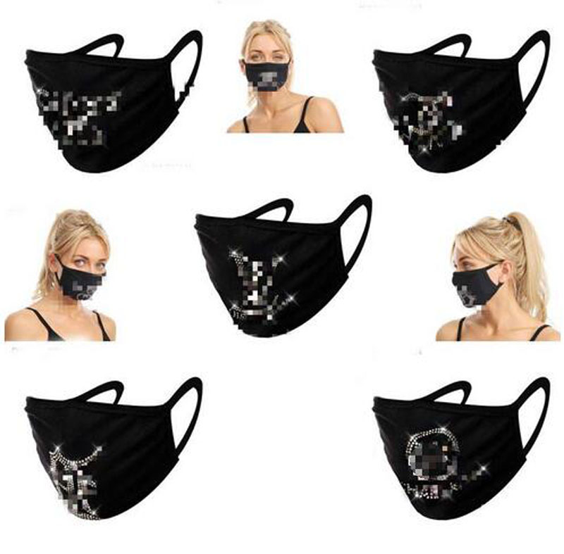 

Brand Designer LOGO Letters Face Masks Protective ultraviolet-proof Dustproof Riding Cycling Sports Rhinestone Mouth Masks Men Women Outdoor