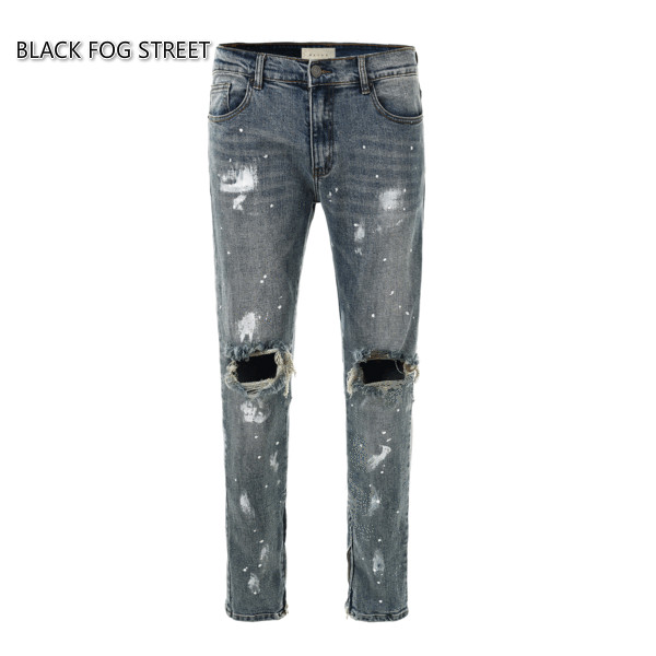 damage jeans for boy black