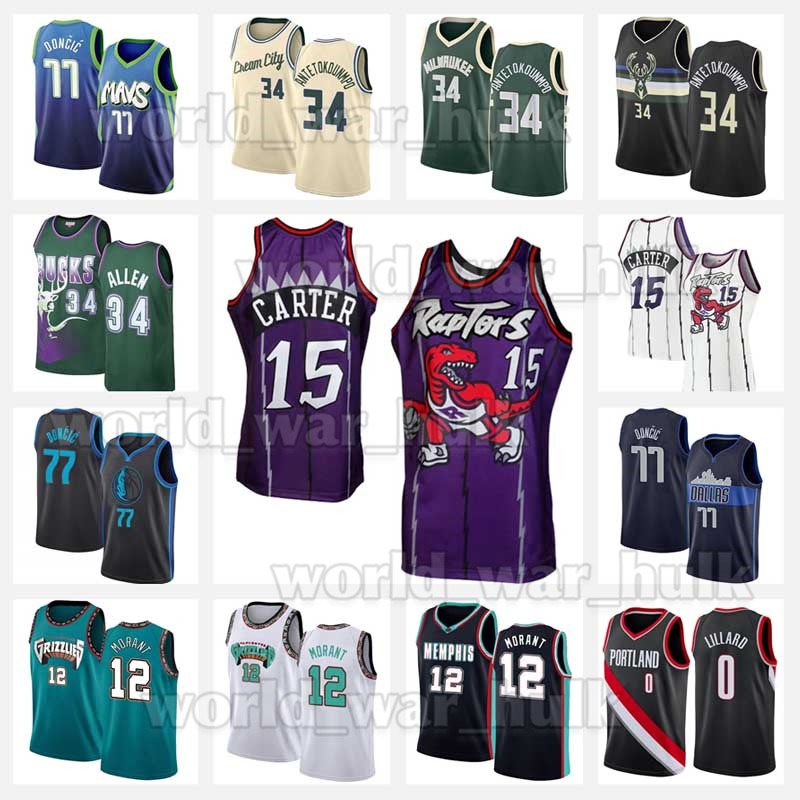 

Vince 15 Carter Ja 12 Morant Jersey Giannis 34 Antetokounmpo Ray Luka Allen 77 Doncic Damian 0 Lillard Basketball Jerseys