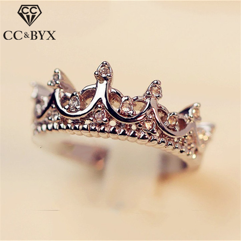

Crown Wedding Rings For Women Simple Romantic Bridal Engagement Jewelry Cubic Zirconia Cincin Wanita Drop Shipping 1392