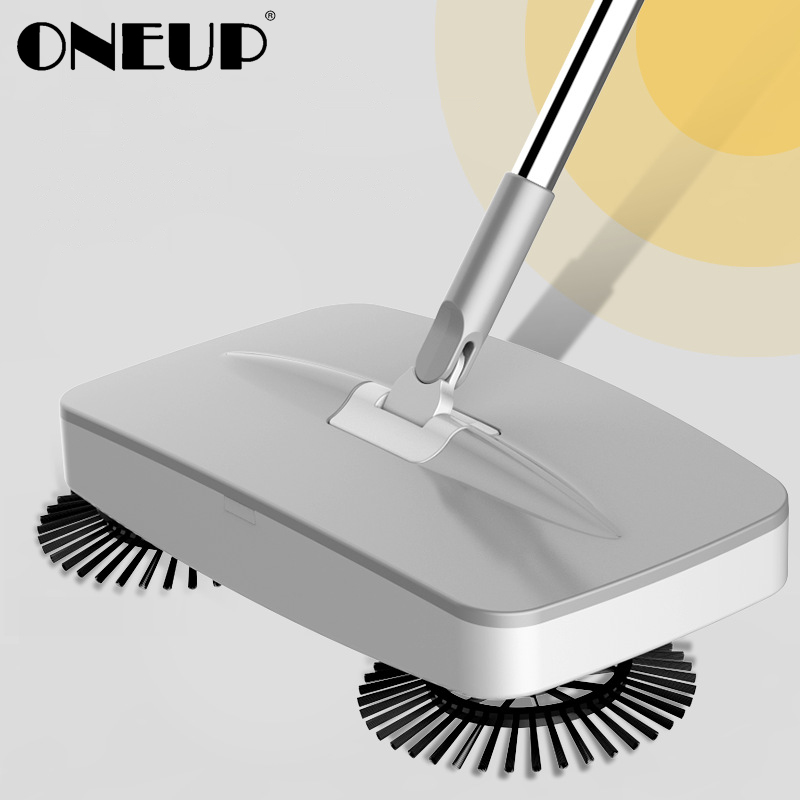 

ONEUP Hand Push Mop Magic Broom Stainless Steel Sweeper Machine Scraping And Mopping Integrated Home Cleaning Tools Accessories