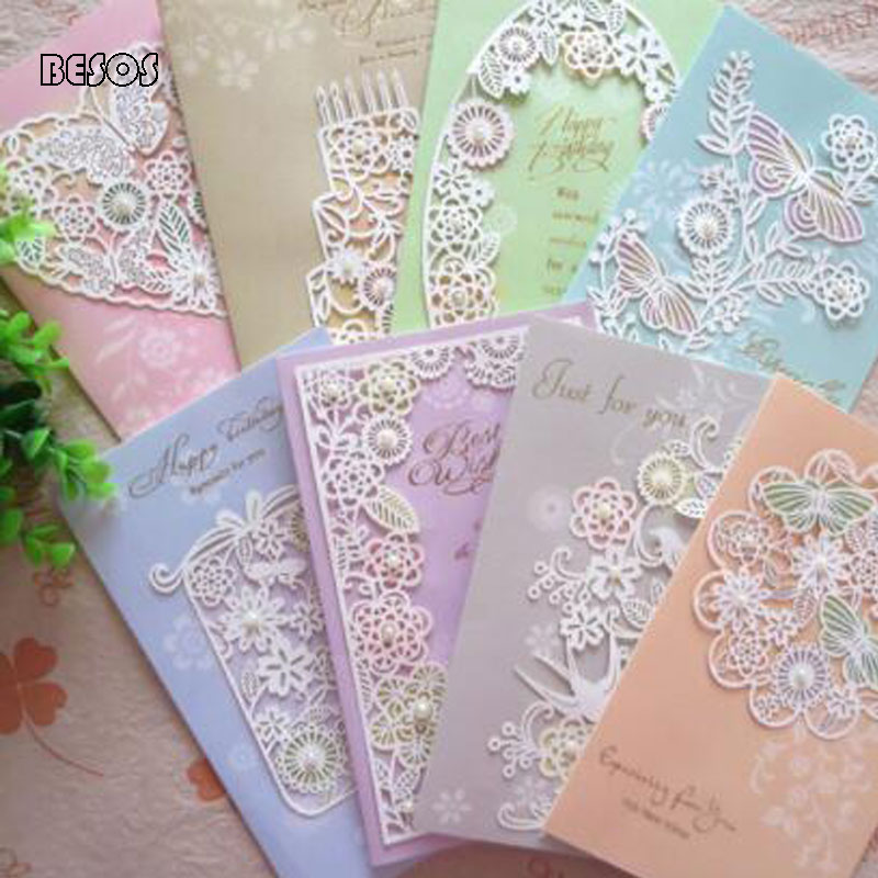 

Creative Engraving Of Universal Birthday Greeting Cards And All-Purpose Thanksgiving Party Invitation Cards 8pcs/lot O0011M