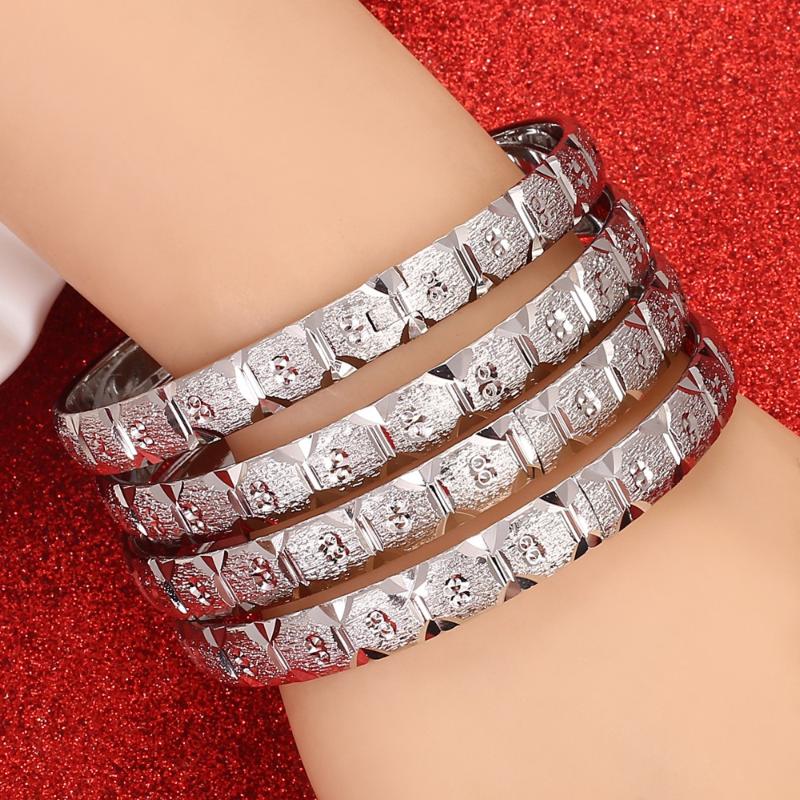 

Women High Quality Simple Bangles Wedding Party Dubai Gold Jewelry Ethiopian Accessories