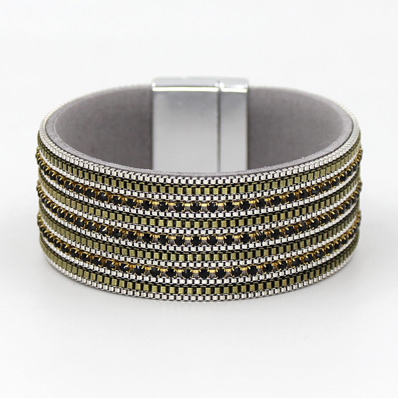 

Women Bracelets Jewelry multi-layer chain inlaid rhinestone high quality magnet Clasp Soft Bangle Bracelet