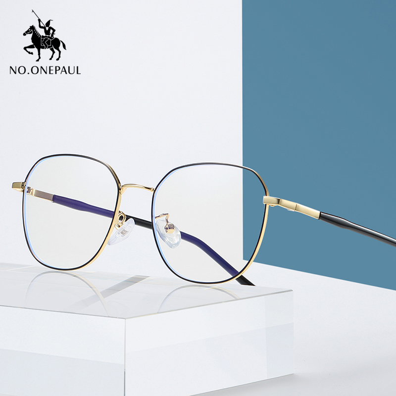 

NO.ONEPAUL Anti Blue Ray Glasses Clear Black Glasses Mobile Phone Radiation Light Men's Flat Mirror Computer