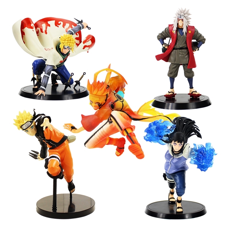 

5styles 14-18cm Naruto Figure Ninja Minato Jiraiya Hyuga Naruto Kurama Shippuden Pvc Action Figure Toy Collectible Model Gift Y200919, Naruto opp bag