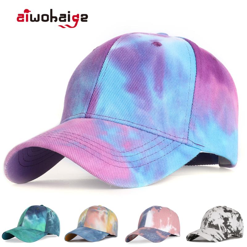 

2020 New Fashion Tie-Dye Baseball Cap Spring Men Women Trend Lovers Colorful Snapback Hat Outdoor Adjustable Sun Graffiti Bone, Light gray-2