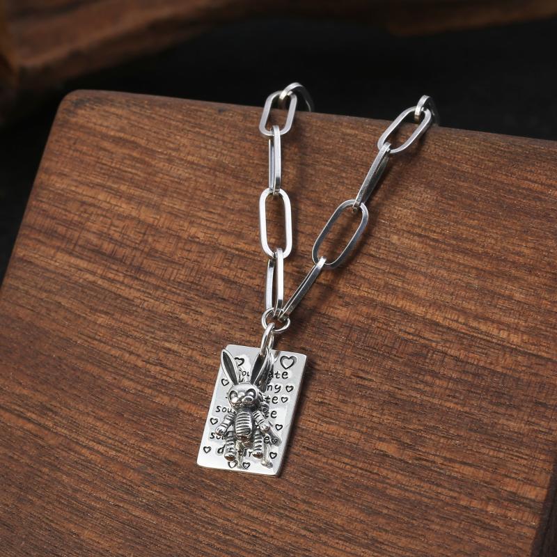 

Emith Fla Authentic 100% 925 Sterling Silver Designer Necklace Vintage Silver Pendant Necklace Fashion Jewelry Men women