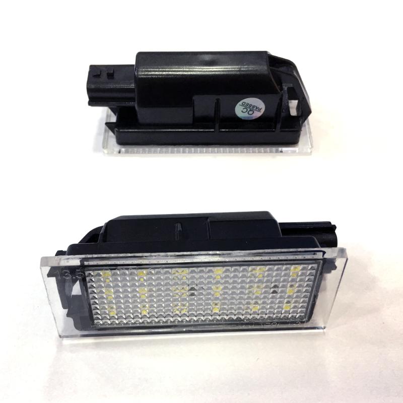 

CSCSNL 1 Pair Car LED Number License Plate Light SMD3528 For Clio Laguna 2 Megane 3 Twingo Master Vel Satis, As pic