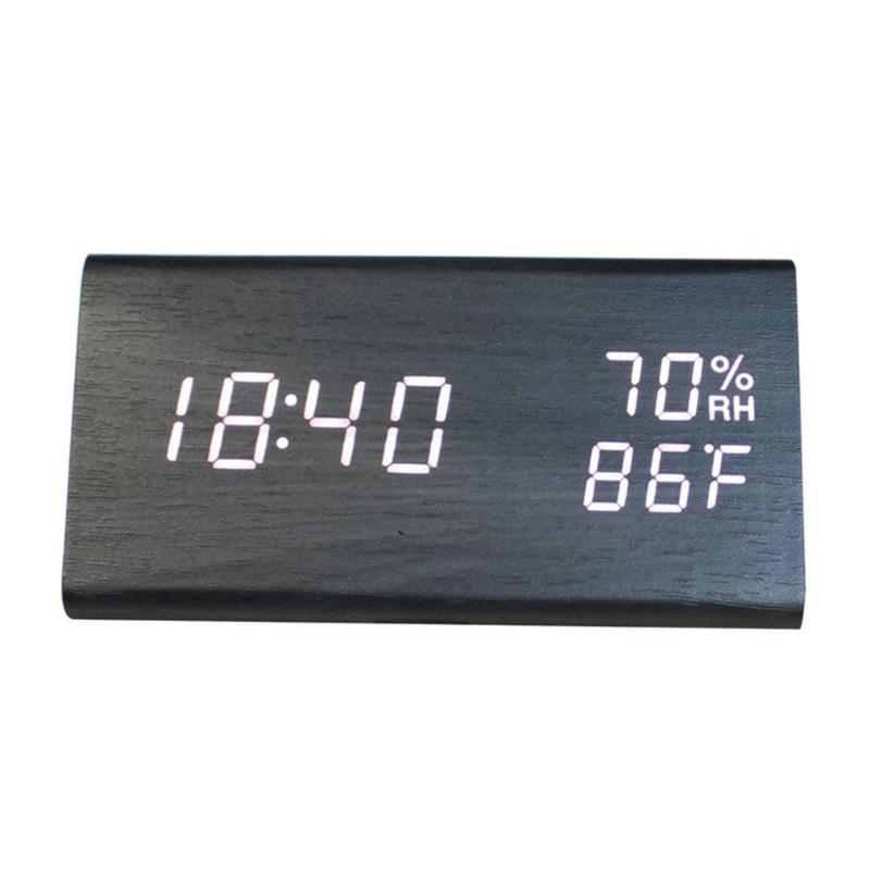 

Lightweight Wood Dual Display Humidity Sensor White LED Energy Saving Clock