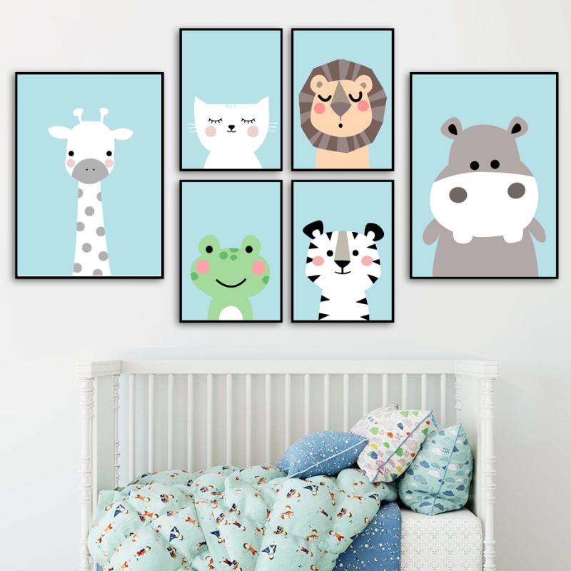 

Custom Nordic Posters And Prints Animal Wall Art Canvas Painting Wall Picture Kids Baby Room Scandinavian Home Decor