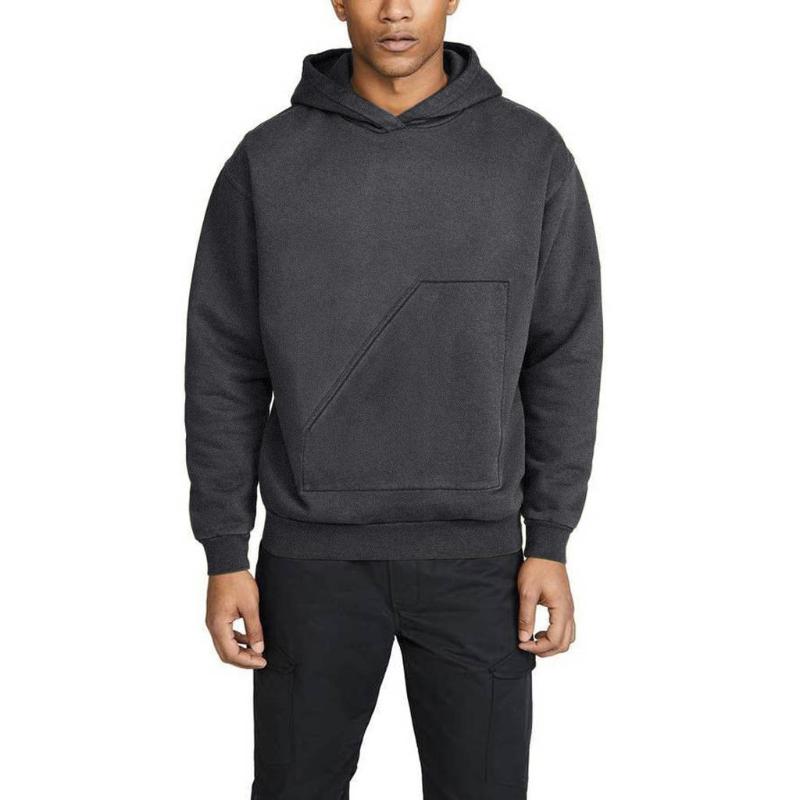 

Men's Sweatershirt big Pocket Simple Hooded Long-sleeved Tops Blouse Male Hoody Traksuit Pullover Hoody Fashion Hoodies NEW, Black