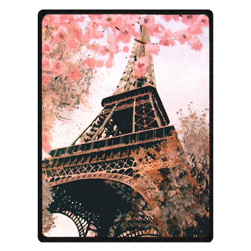 

Custom Photo Blanket Flannel Fleece Fabric Blanket Eiffel Tower Sofa Bed Throw Kid Adult Warm