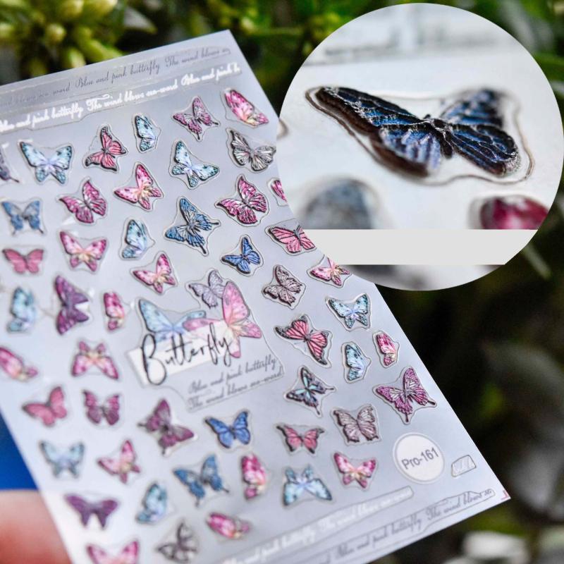 

1pc 3D Desgin Nail Slide Decals Butterfly Pattern Acrylic Engraved Nail Sticker Winter Sweater, 161