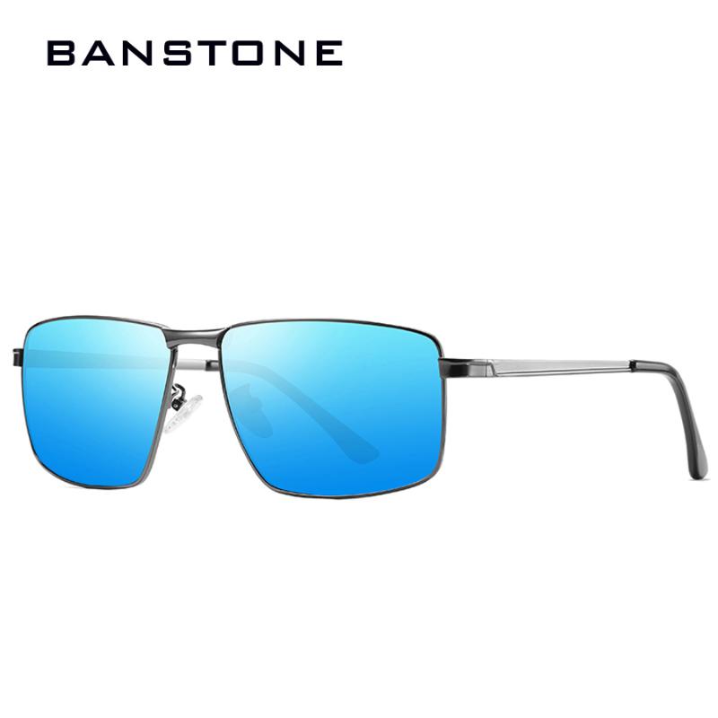 

BANSTONE Classic HD Polarized Sunglasses Men Square Vintage UV400 Design Sun Glasses For Male Driver Black Shades