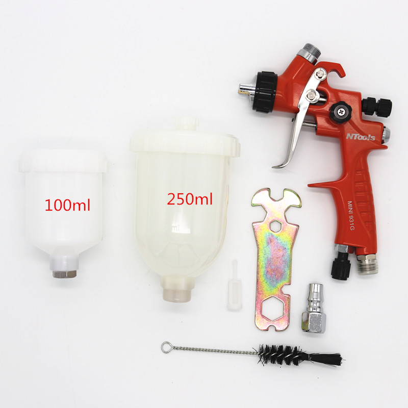 

Mini Car repair 1.0 / 1.2 Nozzle Spray Gun Paint Spray Gun Mini Gravity Feed Paint 250ml Cup Mix