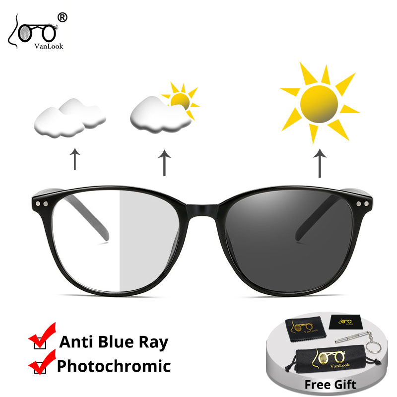 

VANLOOK Photochromic Sunglasses Mens Glasses For Blue Light Protection Eyeglasses Frames Women computer radiation UV Eyewear