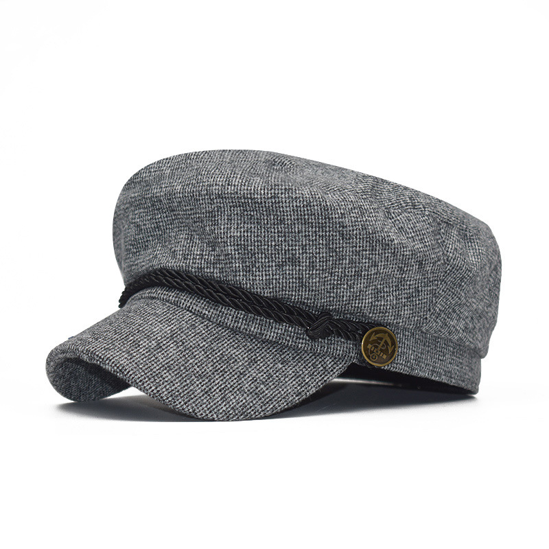 

Autumn Winter Hats for Women Solid Plain Octagonal Newsboy Cap Men Ladies Casual Wool Hat Winter Beret Women Painter Cap 012, Black
