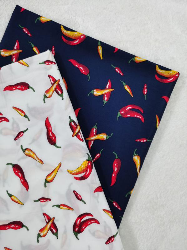 

45cm X 140cm Pepper Chilli Printed Fabric Cotton Poplin Thin Fabric Summer Dress Shirt Clothing Patchwork Tissue Textile