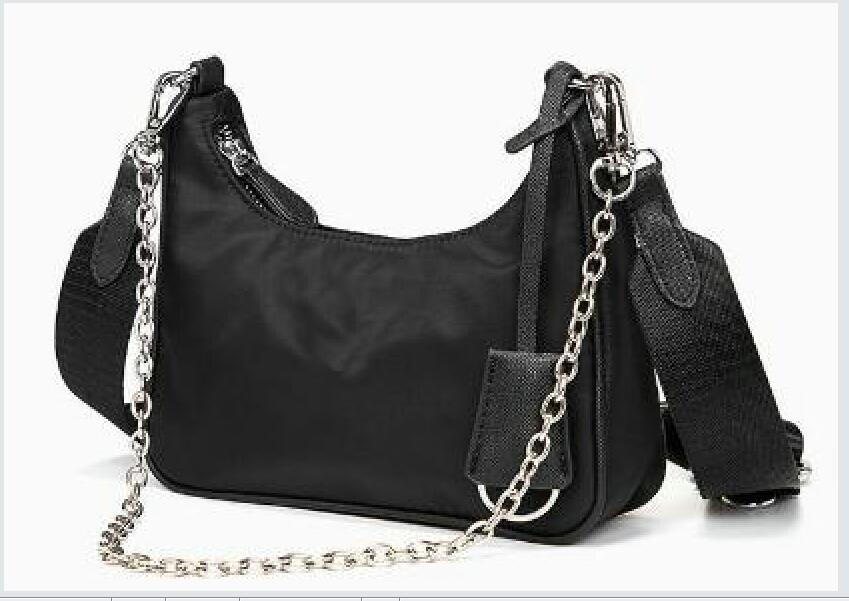 

Wholesale canvas hobo for women shoulder bag for women Chest pack lady Tote chains handbags presbyopic purse messenger bag handbags canvas, Black