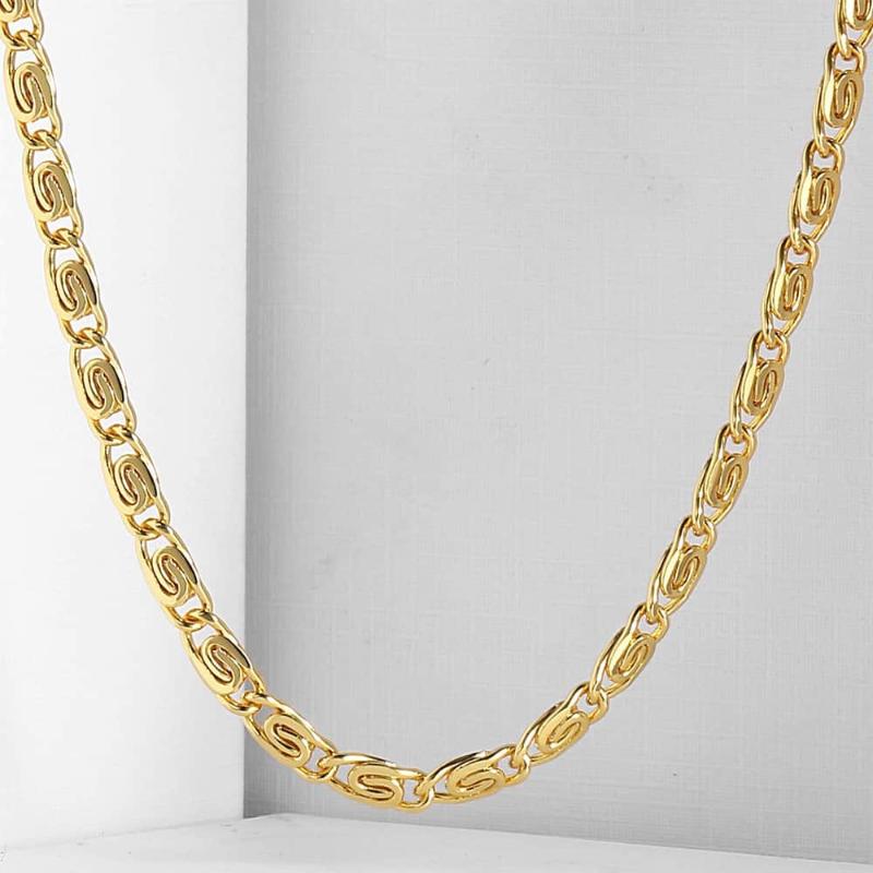 

4.5mm Womens Ladies Chain Snail Link Yellow Gold Color Necklace Personailize Size 18"-36" GN302