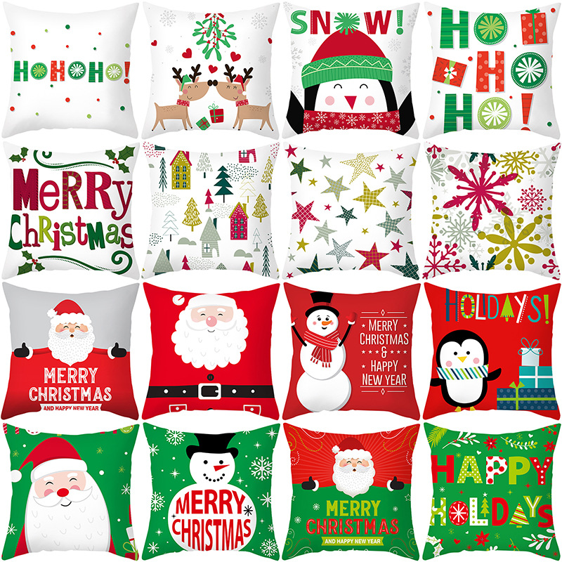 

Christmas Santa Claus Pattern Cushion Cover Home Car Decor Pillowcover 45*45cm, Tpr293-25