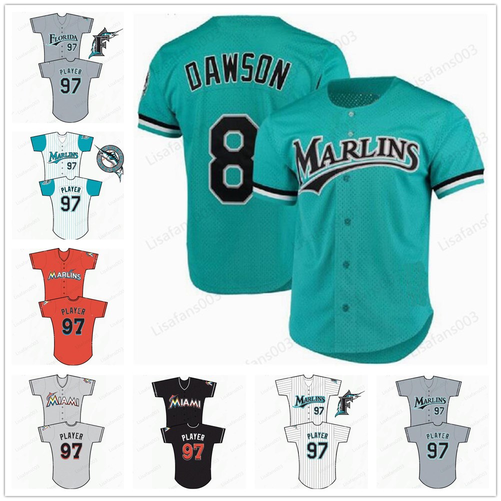 

NCAA Florida Andre Dawson Baseball Jersey Derrek Lee Luis Castillo Jose Fernandez Anibal Sanchez all stitched mens jerseys, White teal sleeves 1993-1995