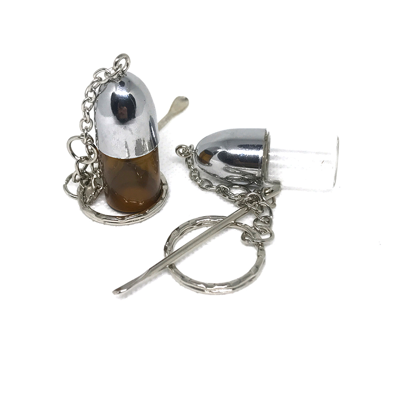 

Portable Tobacco Accessorie Tools Secrete Glass Snuff Bottle Container Case Keychain for Men Women