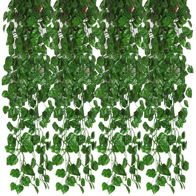 

12Pcs Artificial Ivy Garland Leaf Vines Plants Greenery Hanging Fake Plants for Wedding Backdrop Arch Wall Jungle Party, Green