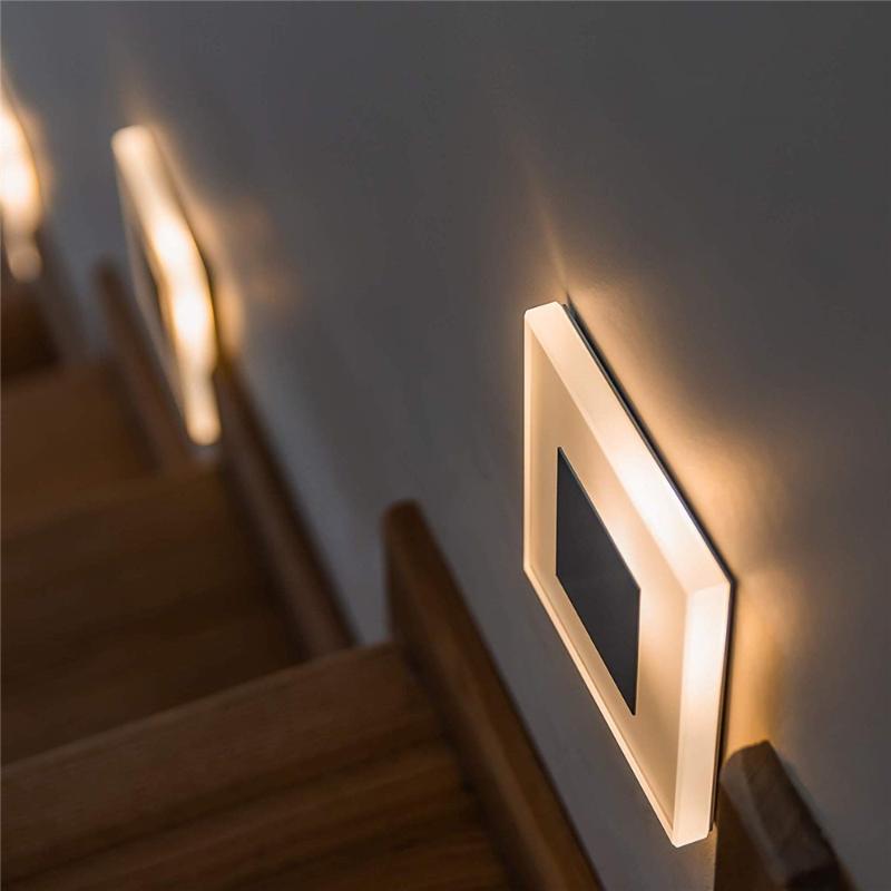

New led wall light 3W Square acrylic wall sconce Recessed footlight Indoor Stair step decorative night lights Modern lamp