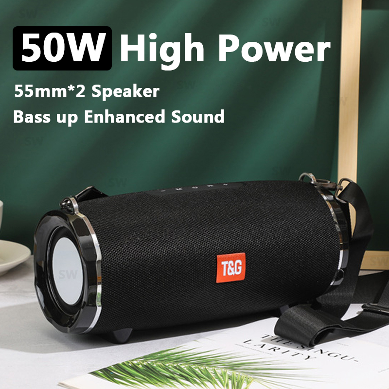 

Speaker Boom Box Music Center 50W Big Waterproof Portable Column Subwoofer TG187 Power Bluetooth for phone Computer Speakers FM
