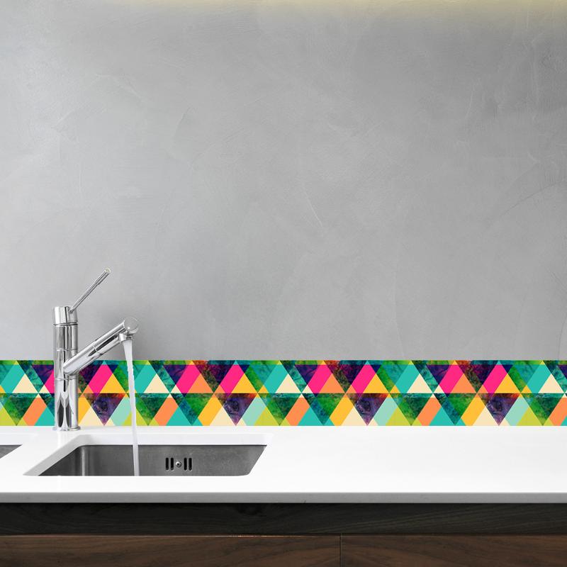 

Funlife Colorful Wallpaper Borders,3D Wall Borders Self adhesive for Corridor Bathroom Kitchen Home Decor,Waterproof DIY Decal