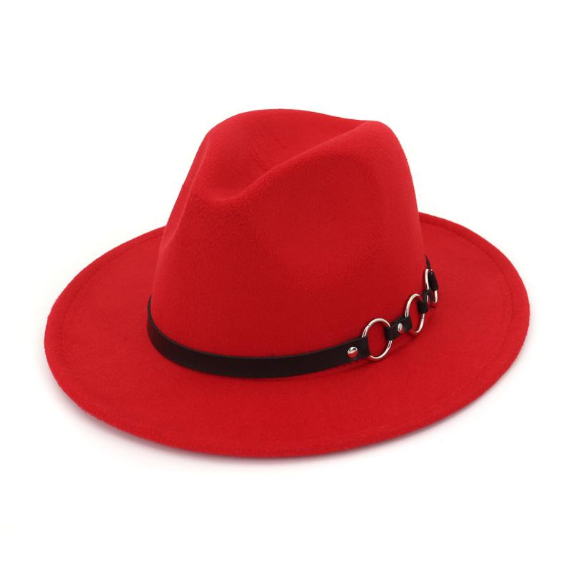 

New Style 60cm Woolen Bowler Hat Gentleman Fedora Hat Flat Brimmed large brim, Black