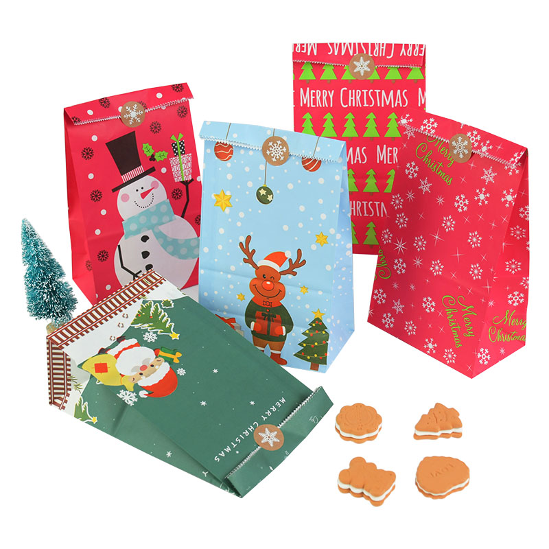 

Lovely Cartoon Santa Claus Snowman Christmas Candy Packing Bag Cookie Fudge Plastic Bags Xmas New Year Kids Gift Decor Navidad