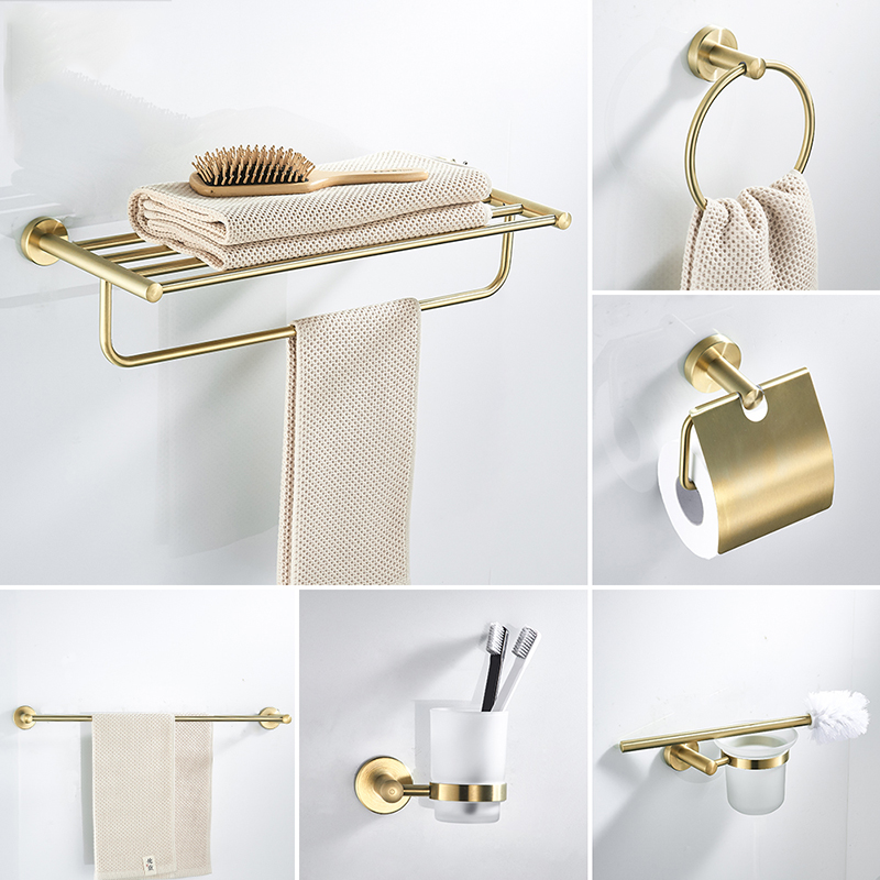 

Bathroom Accessories Bath Hardware Set Golden Color Swan Toilet Paper Holder Towel Rack Tissue Roll 667700 Accessory