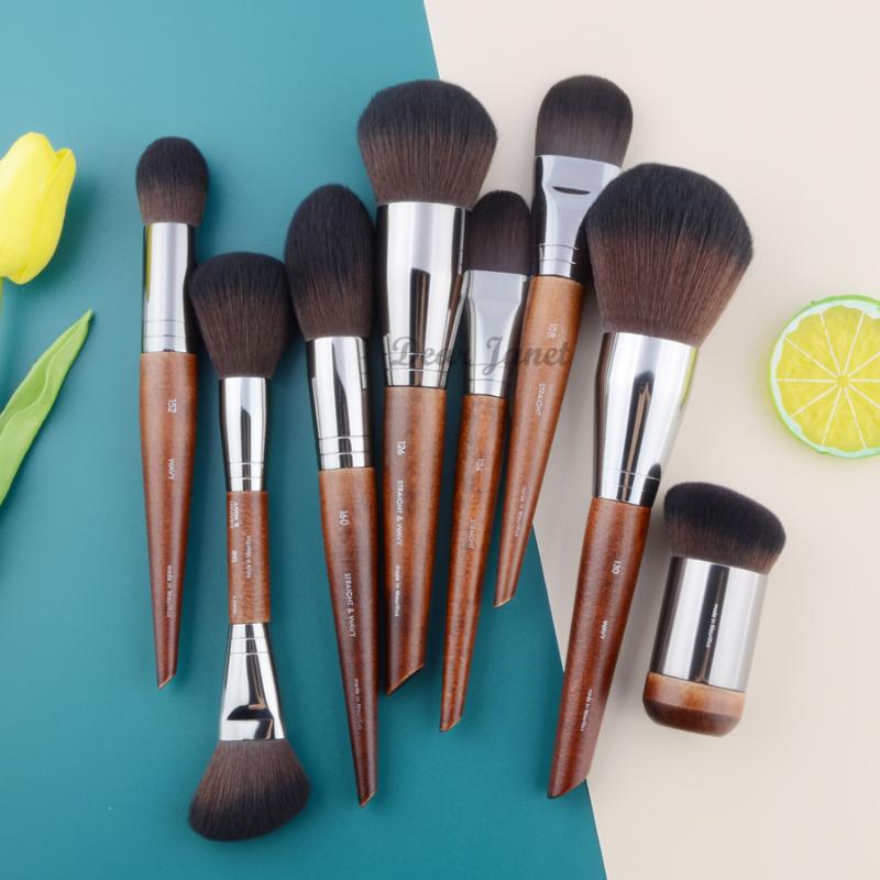 

Natural wood Makeup brushes whole set Pro Powder Blusher sculpting Eyeshadow make up kit smudge highlighter eyebrow brush exquis